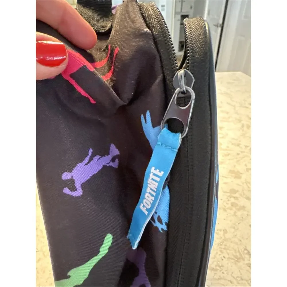 Fortnite Lunch Box. Dance. Insulated. Zip Around. Colorful. Black
